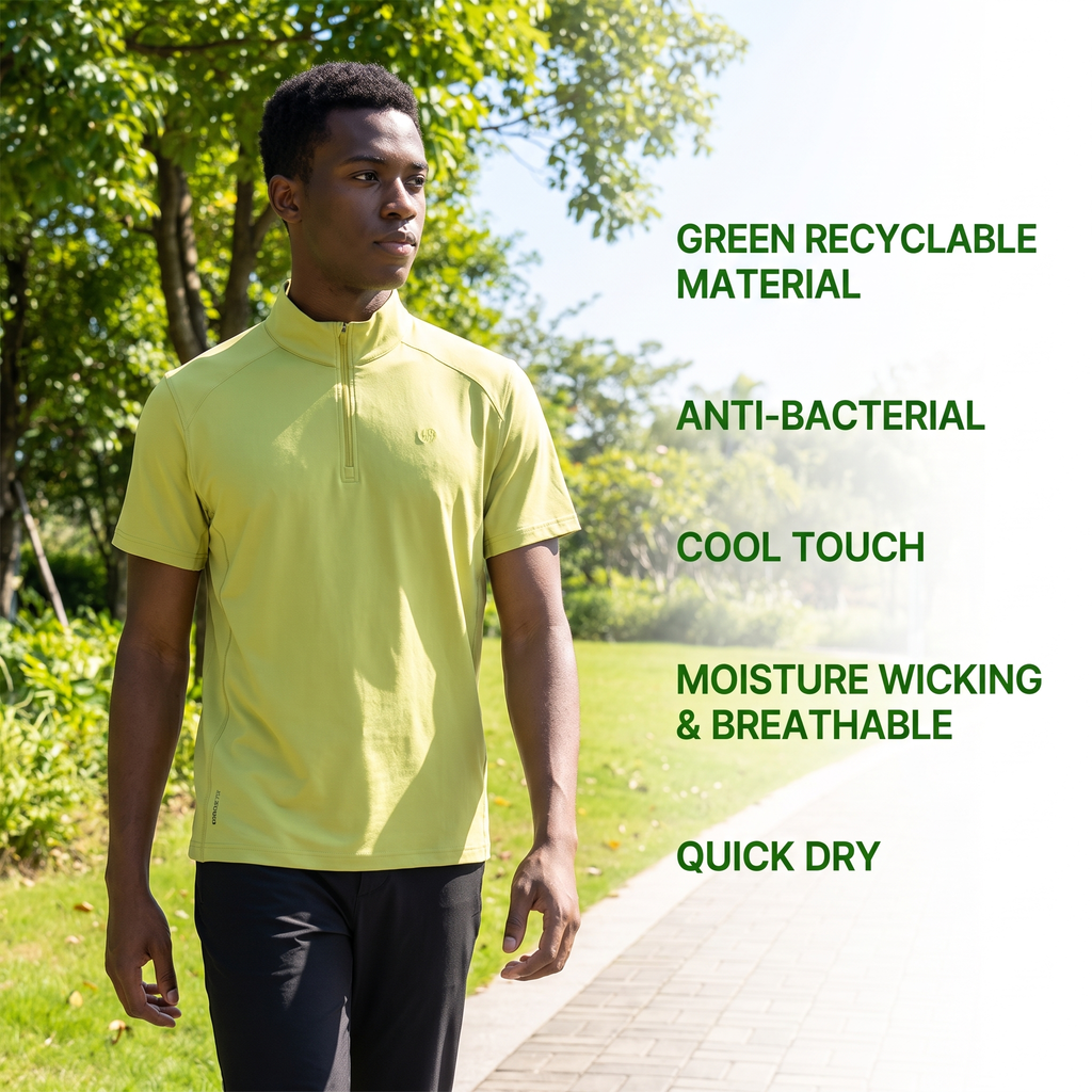 620111TX Men's Stand Collar Short Sleeve T-Shirt